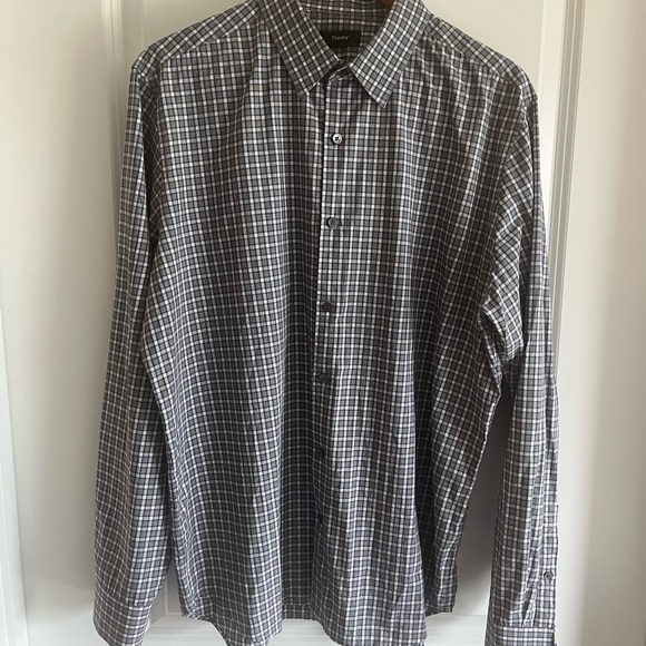 Theory Black and White Casual Button Down Shirt - Picture 2 of 5